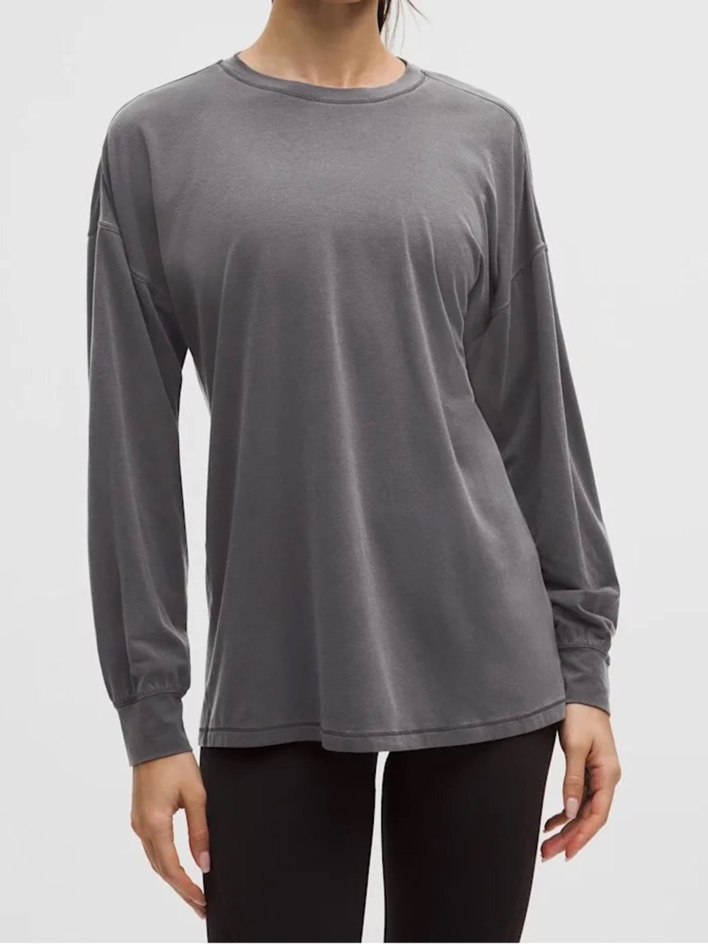 NWT Lululemon EasySet Relaxed Long-Sleeve Shirt dilute Wash graphite gray size 4